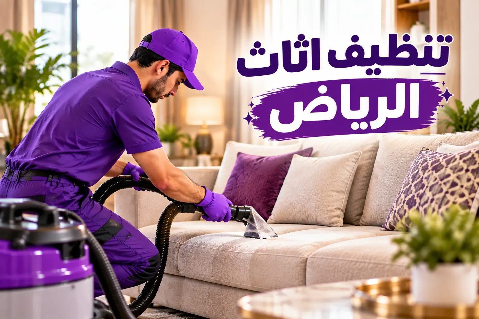 معالجة البقع على المفروشات ضمن خدمات تنظيف الأثاث بالرياض