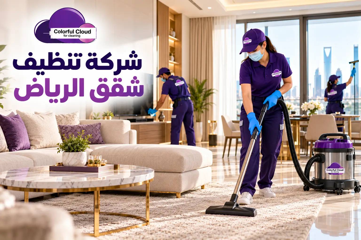 شركة تنظيف شقق الرياض تقدم خدمات تنظيف الأرضيات والغرف والمجالس