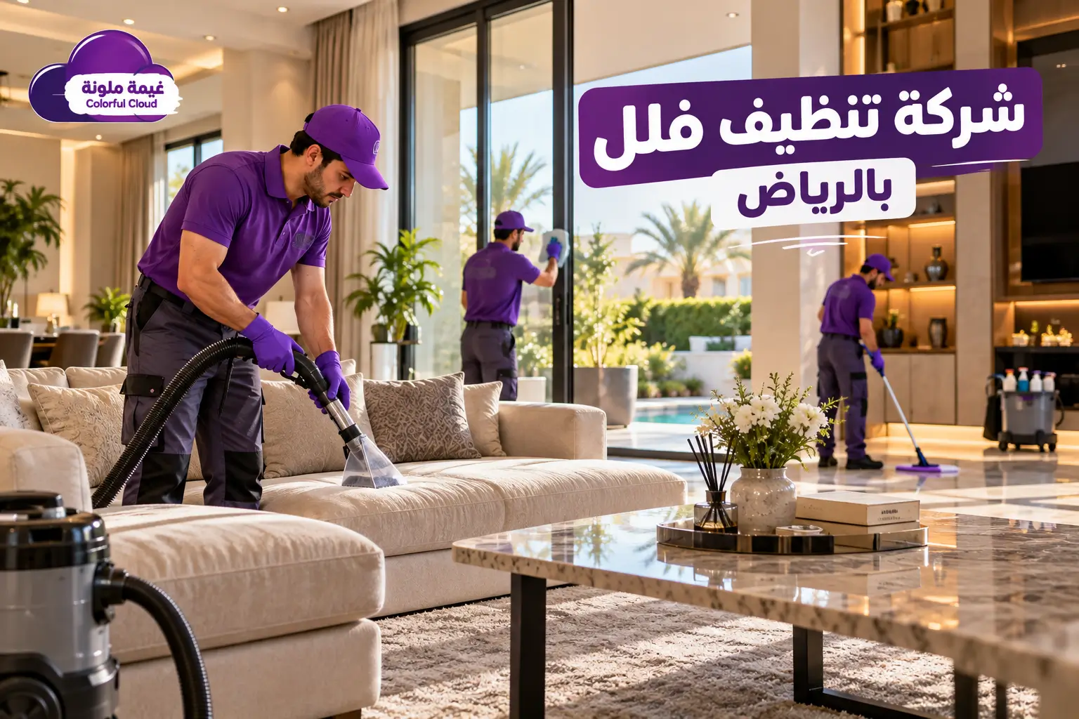 تنظيف مداخل الفلل والأرضيات الرخامية بالرياض باستخدام معدات متخصصة