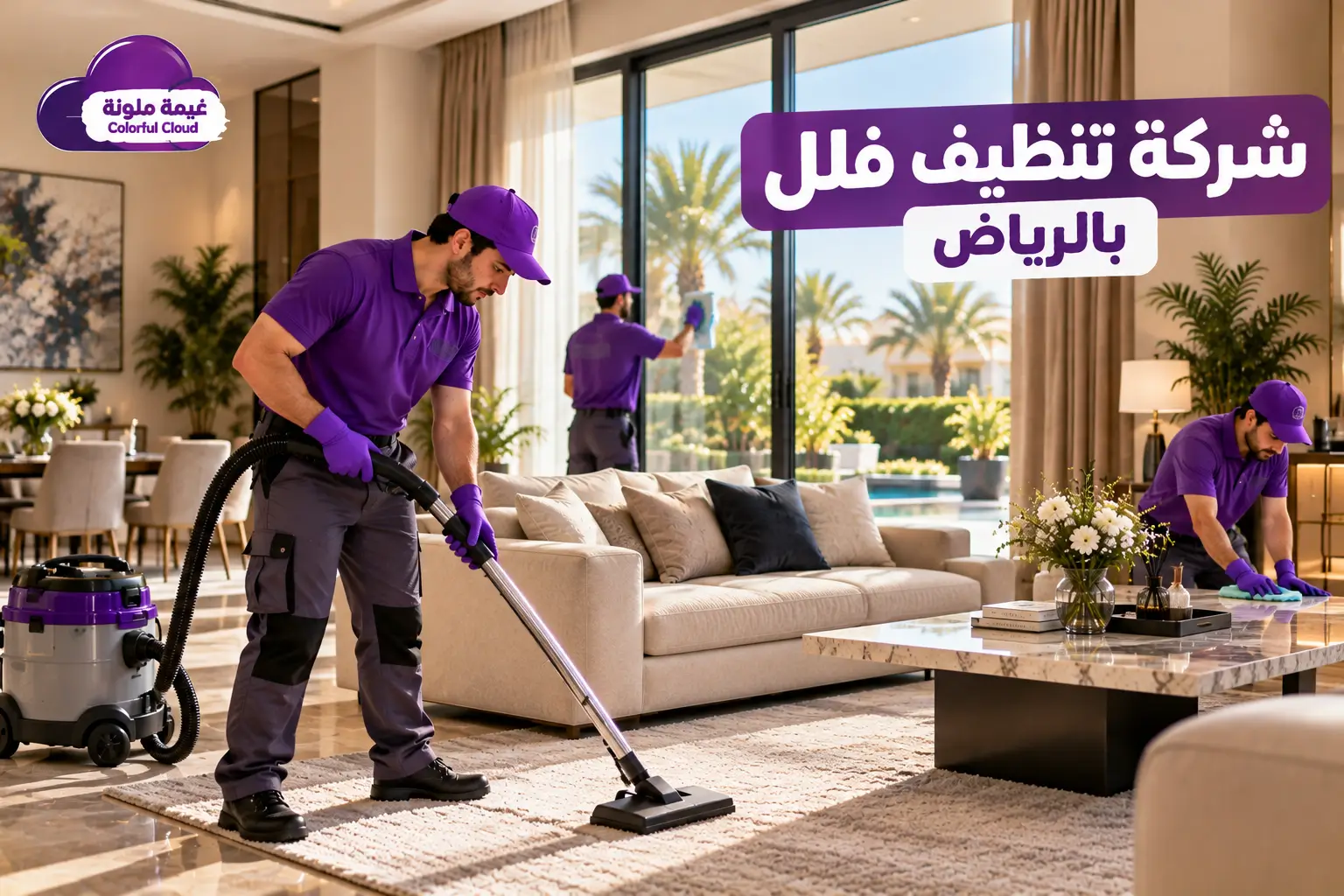 خدمات تنظيف الفلل بالرياض للمجالس والأرضيات والزجاج
